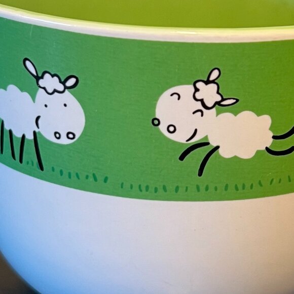 Set of 2 COW and SHEEP Oversized Wide-Mouth Ceramic Mugs / Bowls ~ Farm Animals - Picture 9 of 13